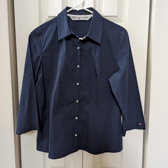Tommy Hilfiger 3/4 Sleeve Button-Up Shirt     NWOT - Picture 1 of 8
